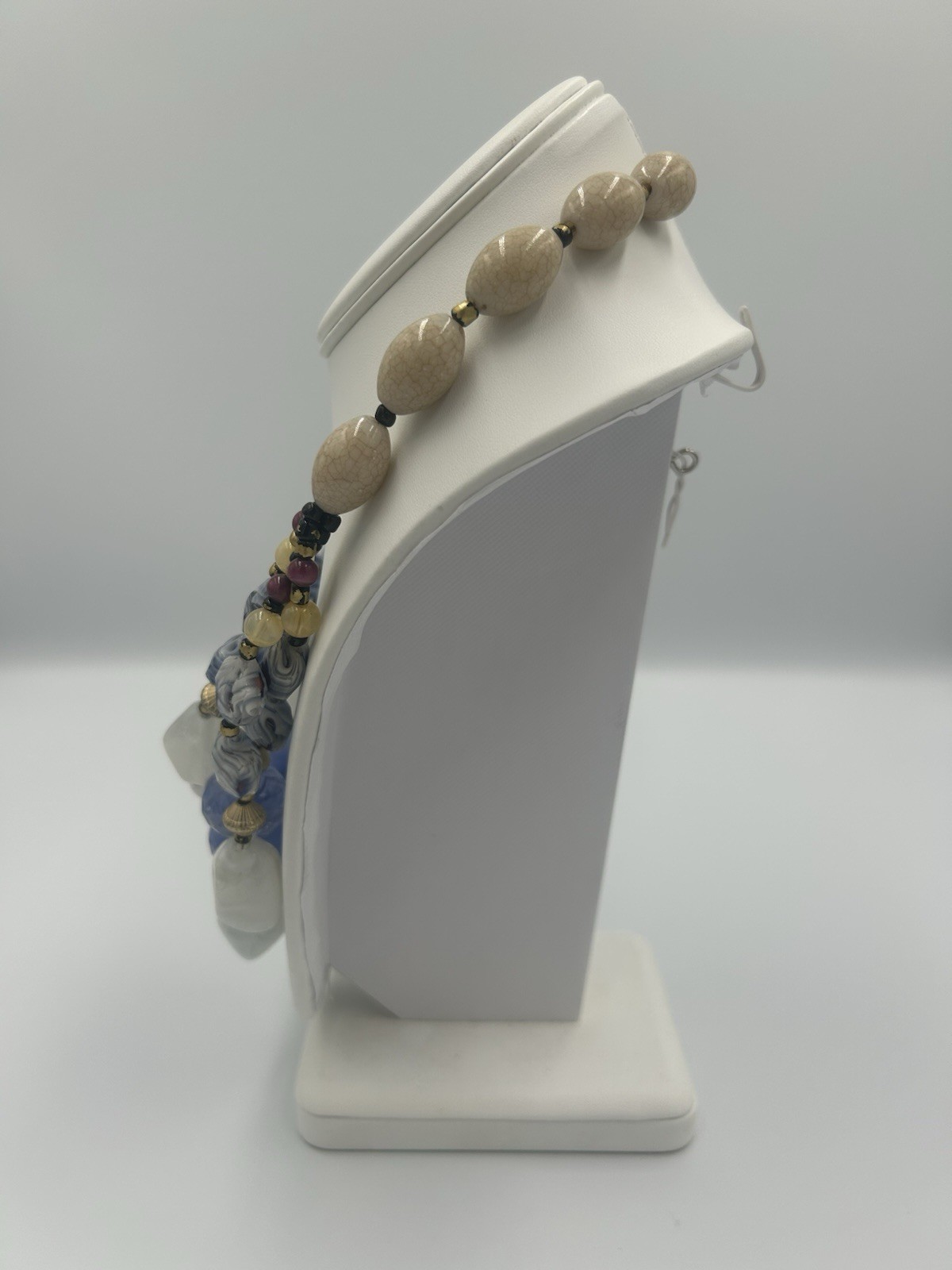 Vintage 80’s-90’s Multi-Strand Art Glass Statement Necklace 17”-20”