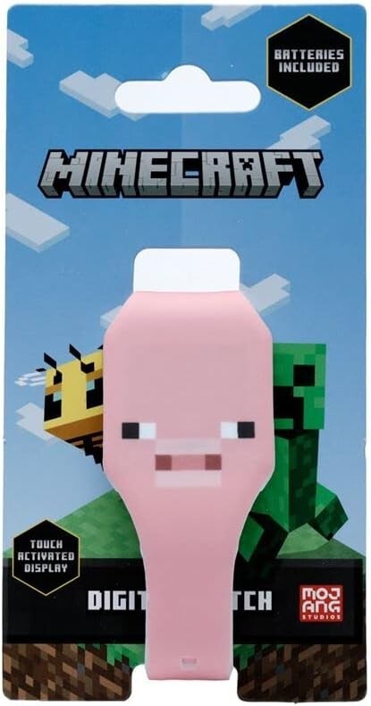 Minecraft Faces Silicone Digital Watch SET OF 2 pink & YELLOW FREE UK DELIVERY