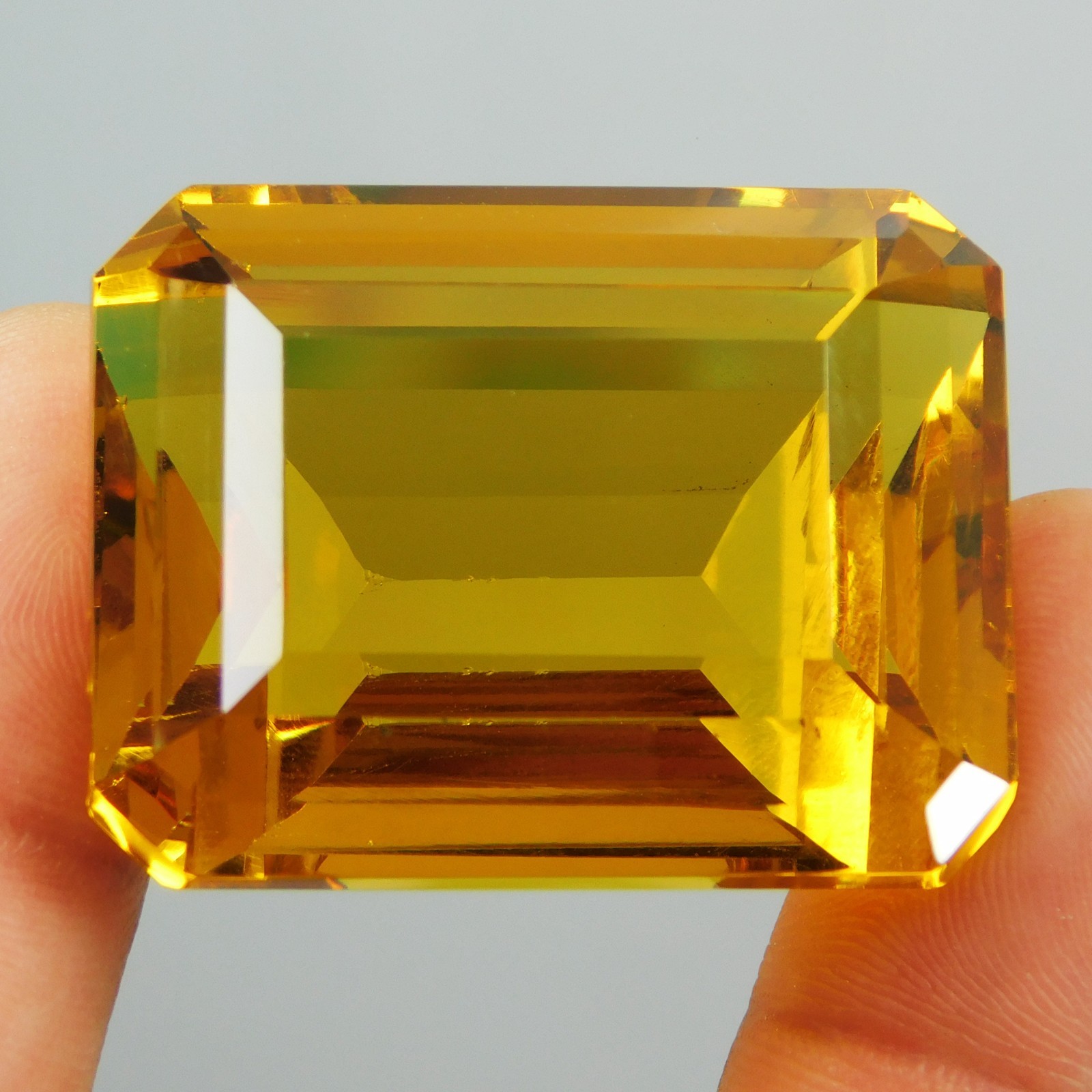 Certified 184 Cts Natural Mogok Painite Orange Yellow Emerald Cut Loose Gemstone