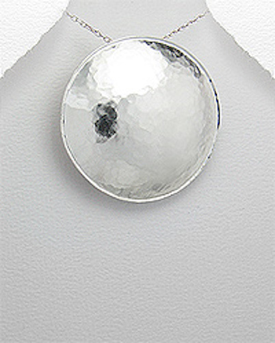 BIG 39mm (1.54″) Solid 3.99g Sterling Silver Circle Pendant SHINY