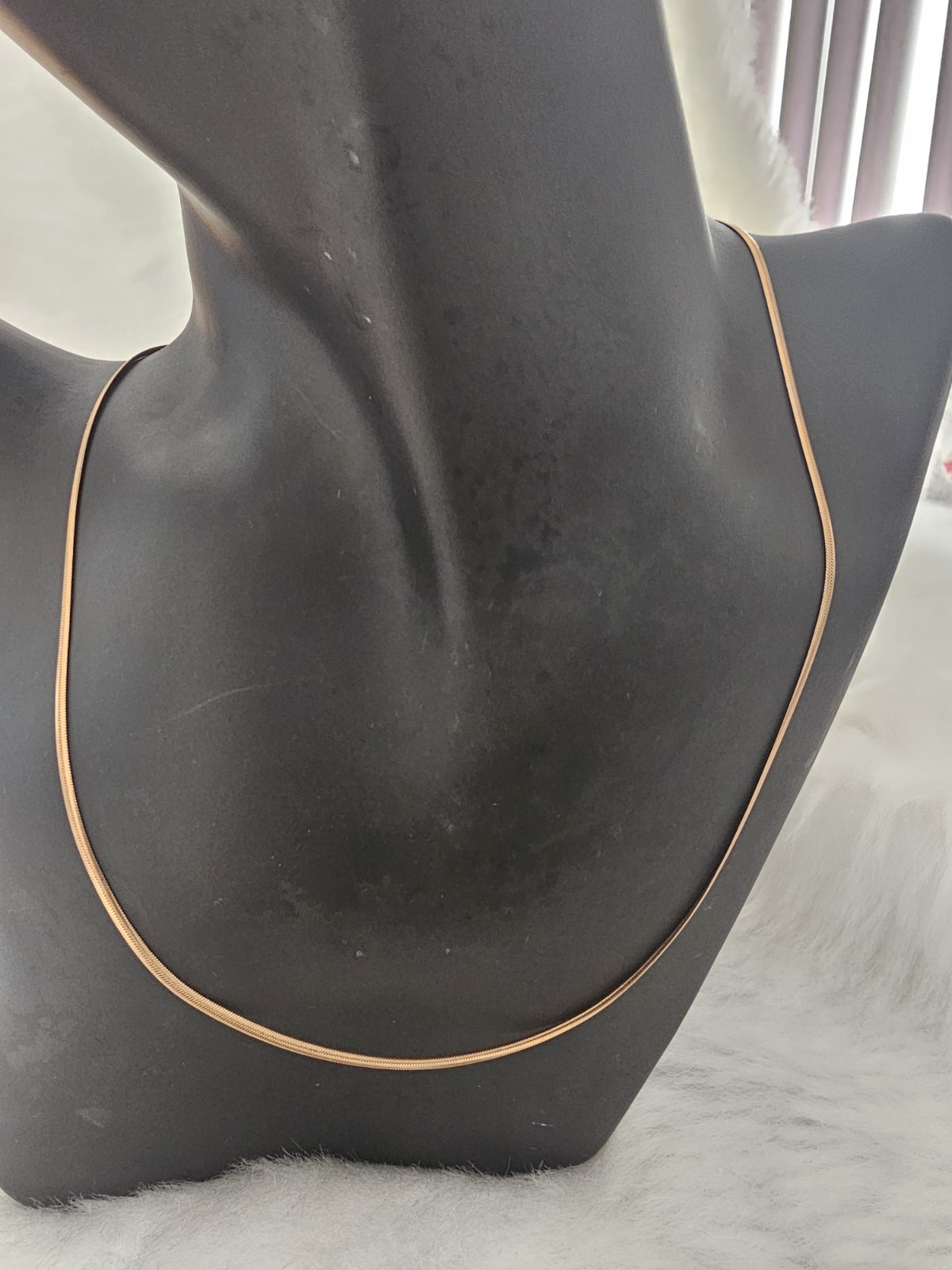 1.8MM Thin Bronze Stainless Chain Necklace 18″ Inches