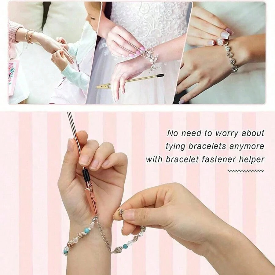 1PC Bracelet Clasp Helper Tool Metal Jewelry Fastener Hook Watch Band Assistant