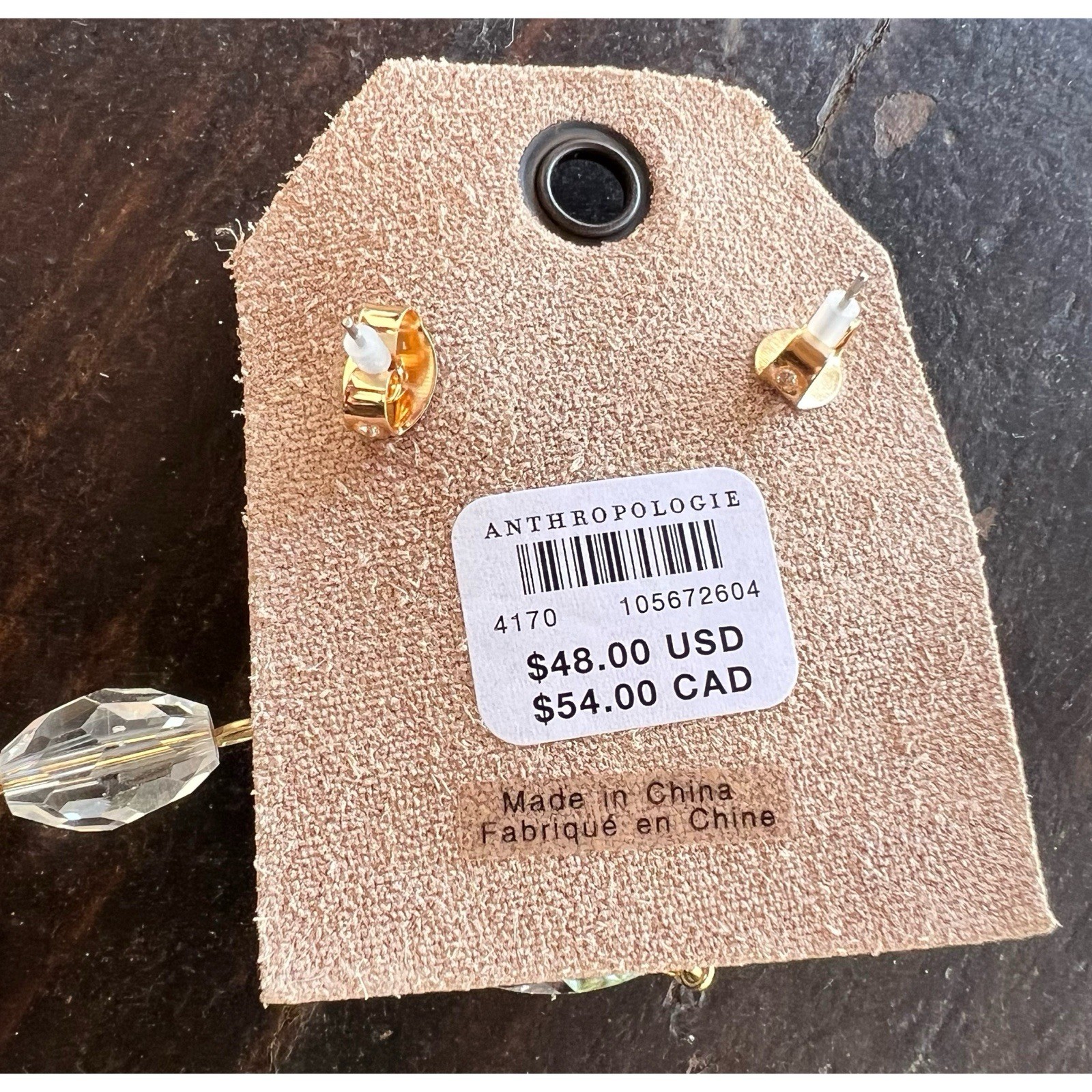 Anthropologie Mult Crystal Drop Earrings Dangly