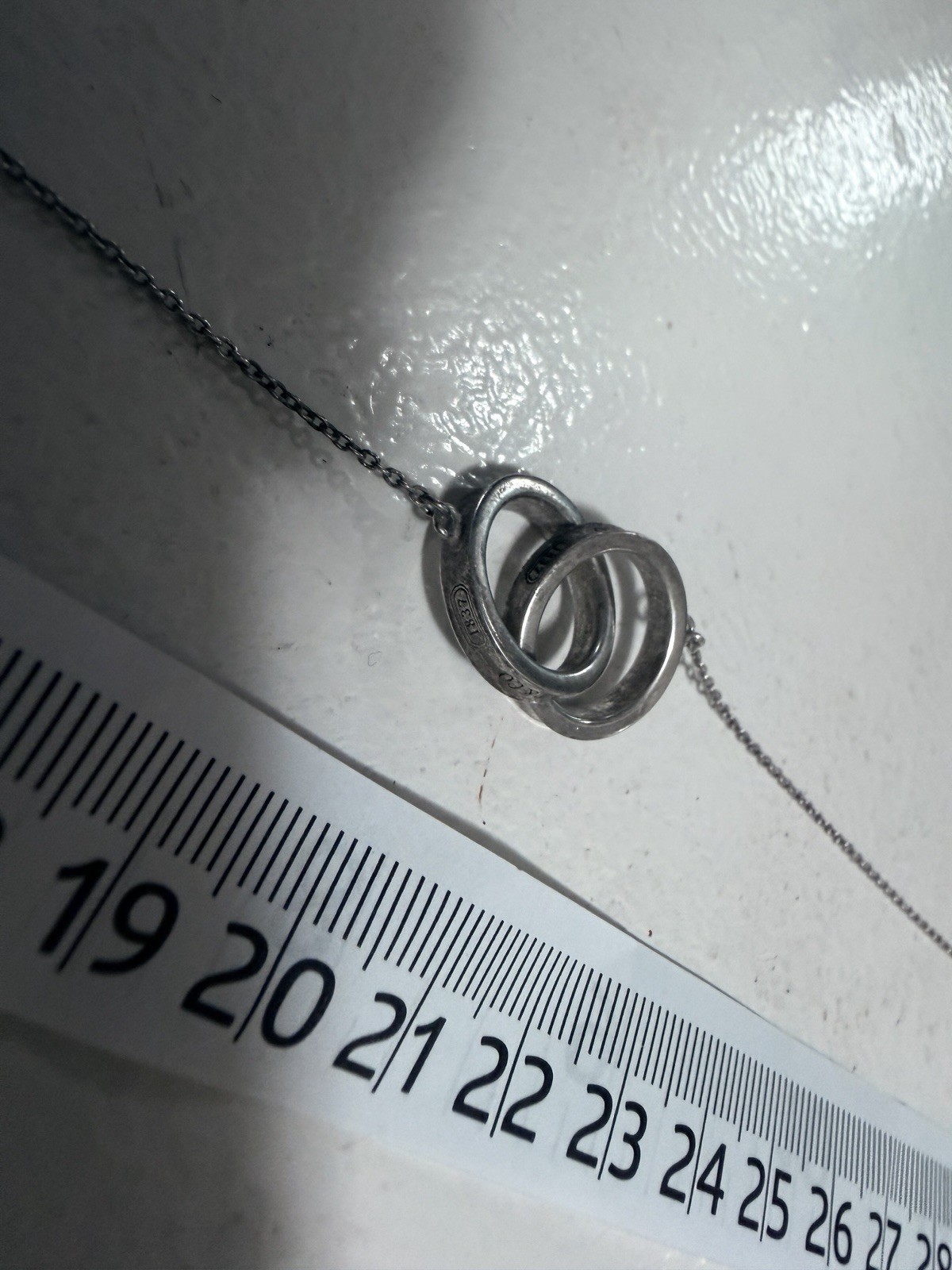 Tiffany & Co. Tiffany 1837 925 Sterling Silver Interlocking Circles Necklace 16″
