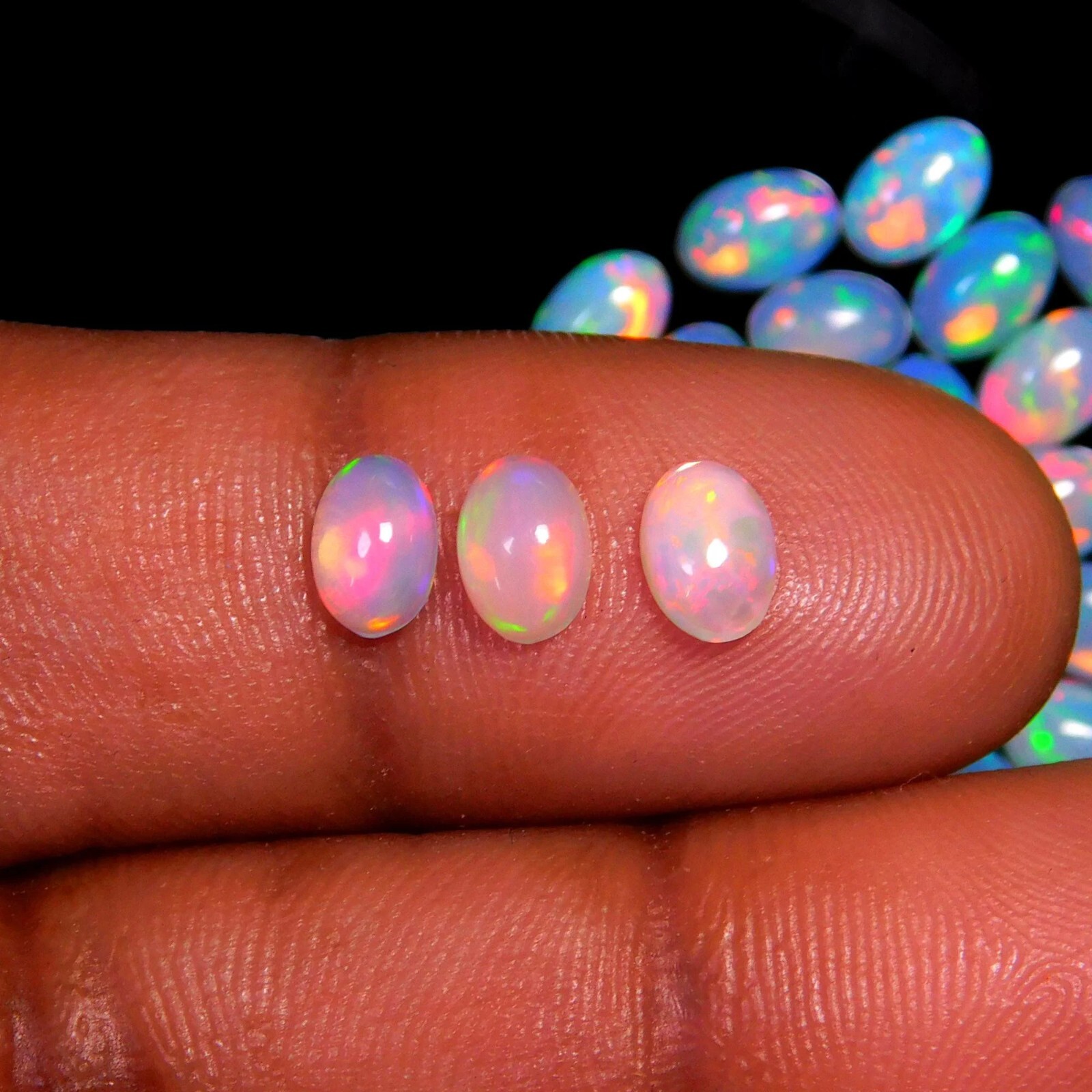 AAA Quality Ethiopian Opal Cabochon Oval shape Gemstone Size 3x4mm to 10x14mm