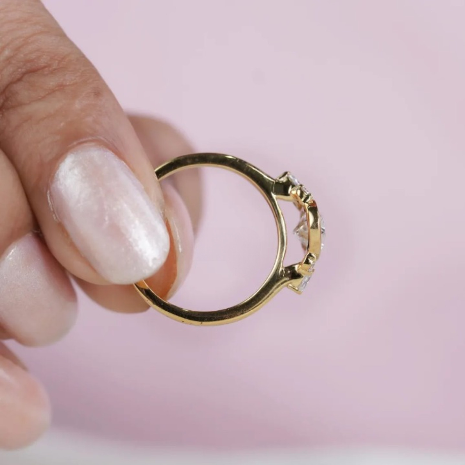 1 Carat Oval Cut Lab Grown Diamond Engagement Ring | 14k Yellow Gold VVS VS
