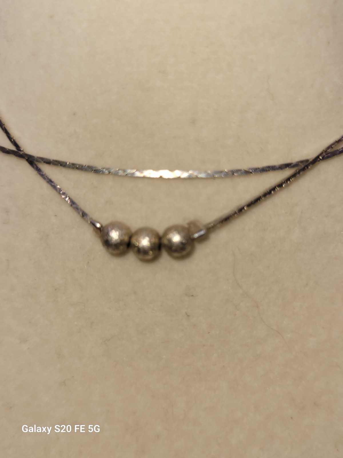 Vintage Sterling Liquid Silver Double Strand Beaded Ankle Bracelet Adjustable