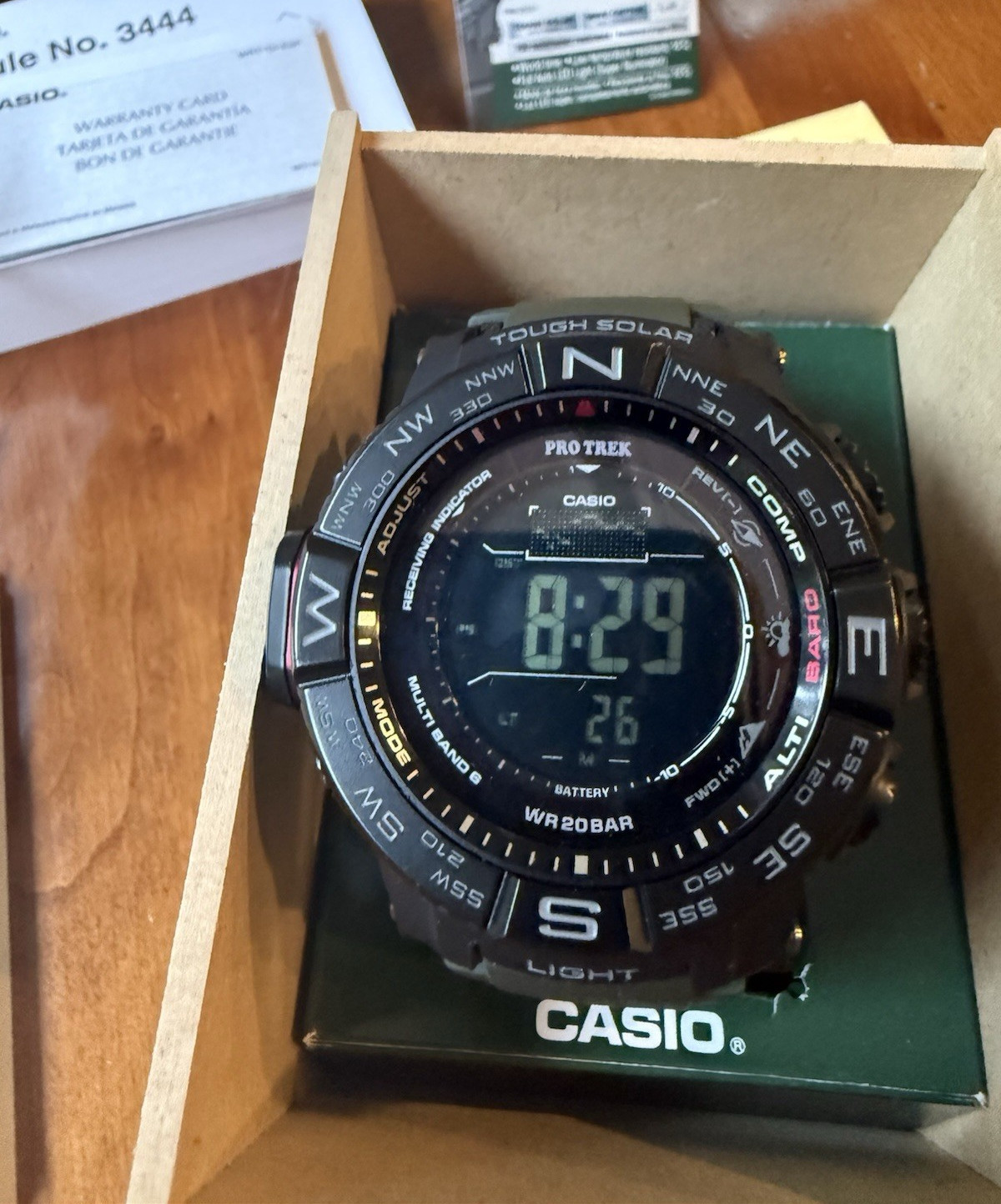 Casio Pro Trek PRW-3510Y Tough Solar Triple Sensor Atomic Watch Box/Manual