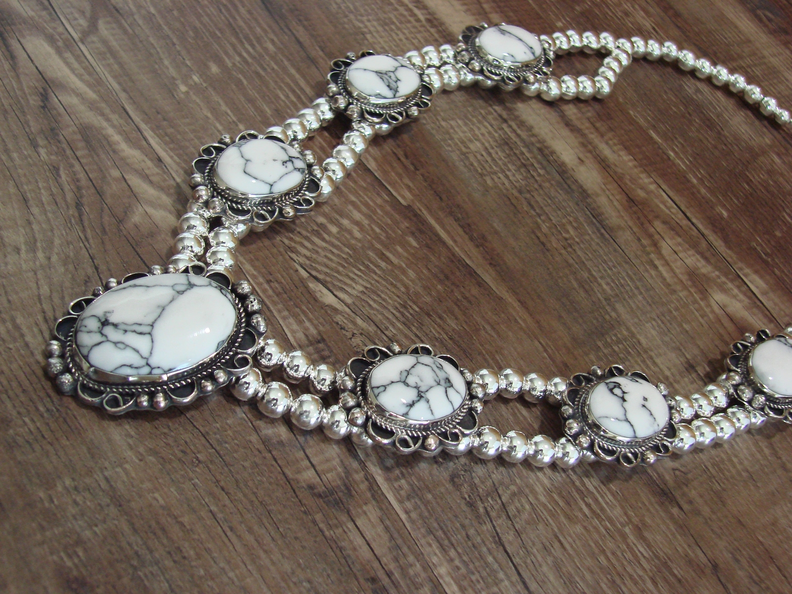 Navajo Nickel Silver & White Howlite Necklace – Cleveland