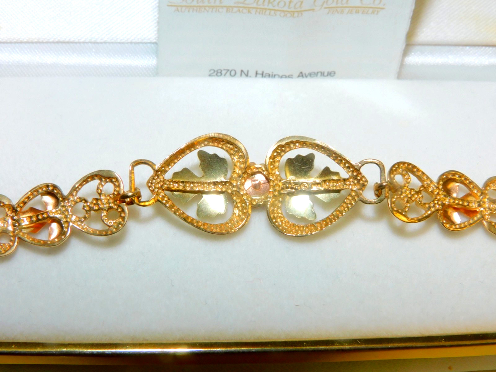 Black Hills Gold 10k Heart Rose Link Bracelet