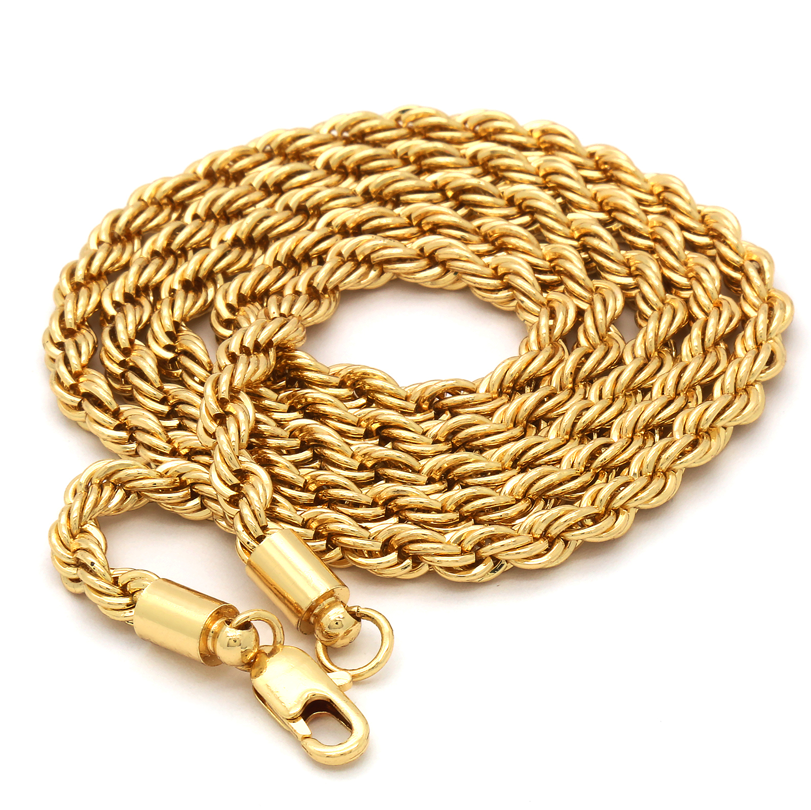 Mens 14k Gold Plated “Championship” Pendant Cubic-Zirconia 24″ Rope Chain