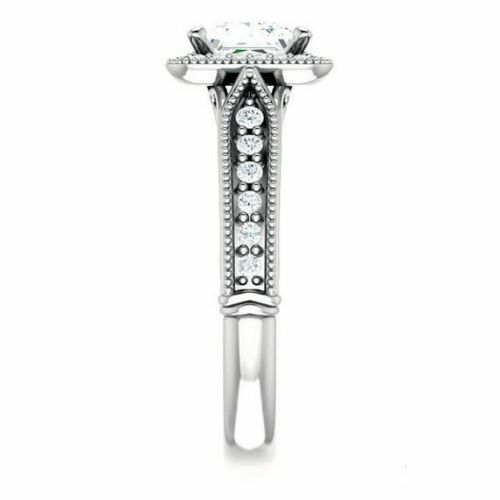 1.90Ct White Princess Cut CZ Engagement Wedding Ring In 925 Sterling Silver