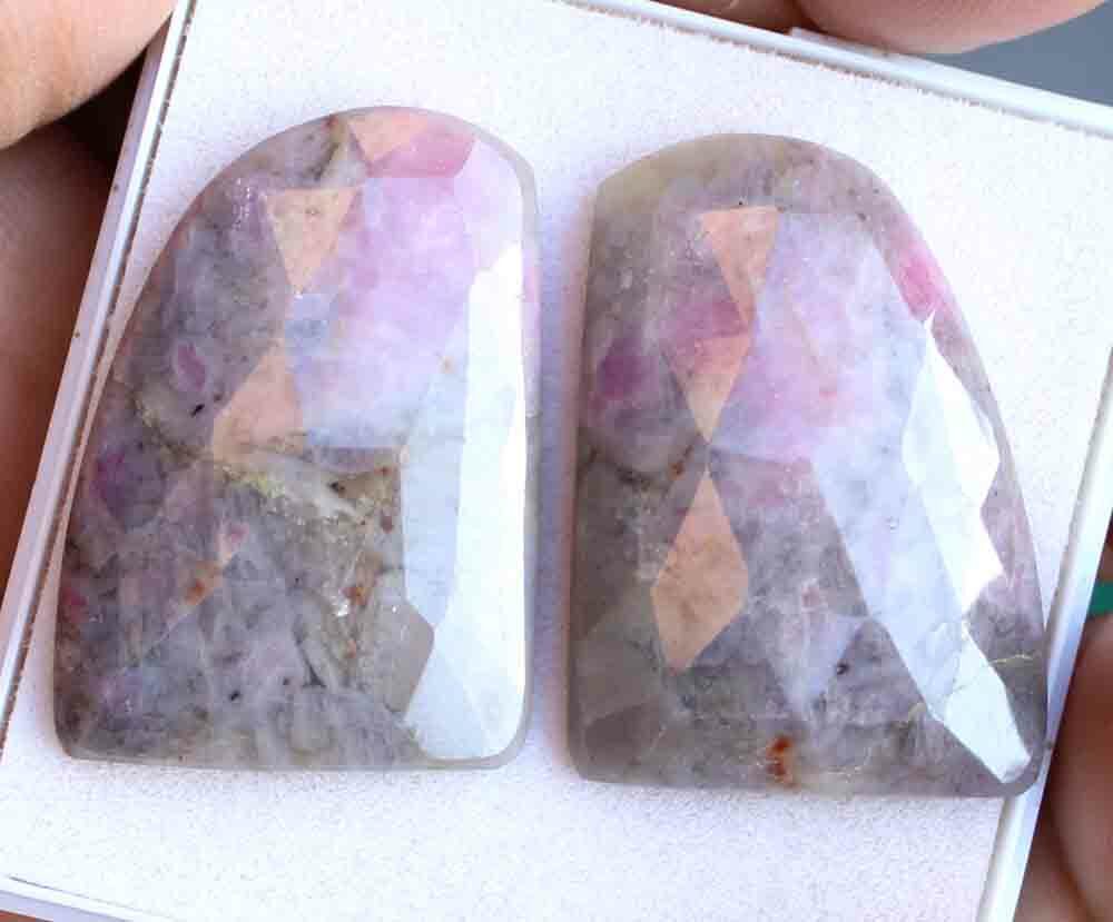 80.30 CT.NATURAL PINK RUBY SAPPHIRE UNSHAPE ROSE CUT