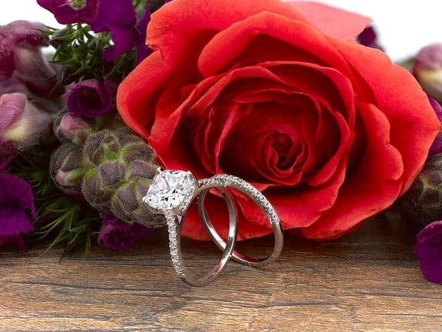 2.75 CT Cushion Cut Moissanite Bridal Engagement Ring | 14K White Gold Plated