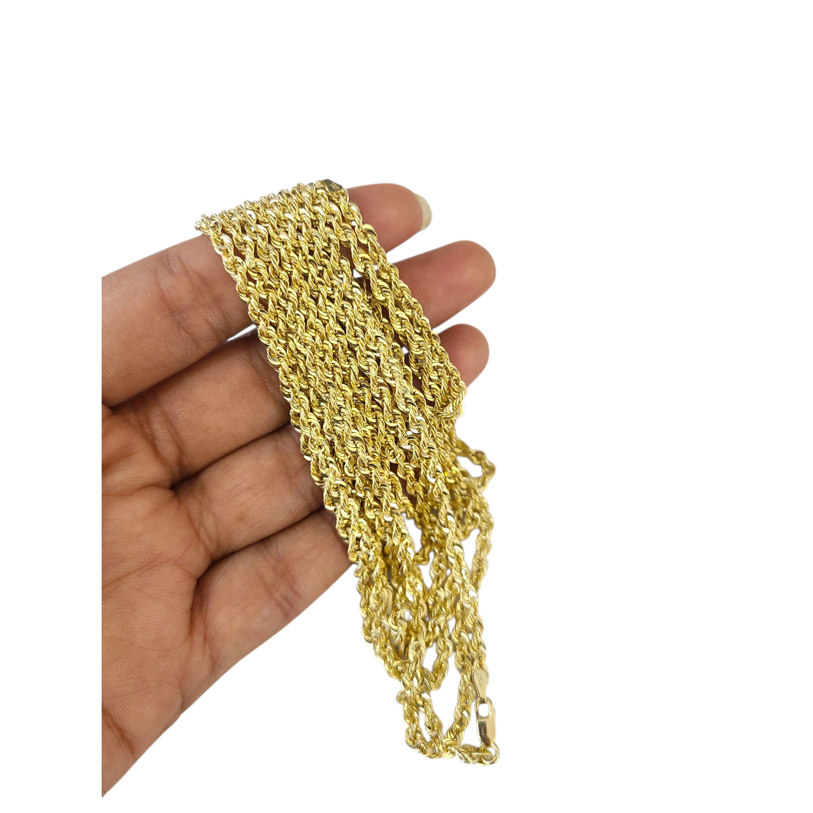 10k Gold Hollow Muray Rope Chain Necklace 3mm 18″ 20″ 22″ 24″ Men Women Gift