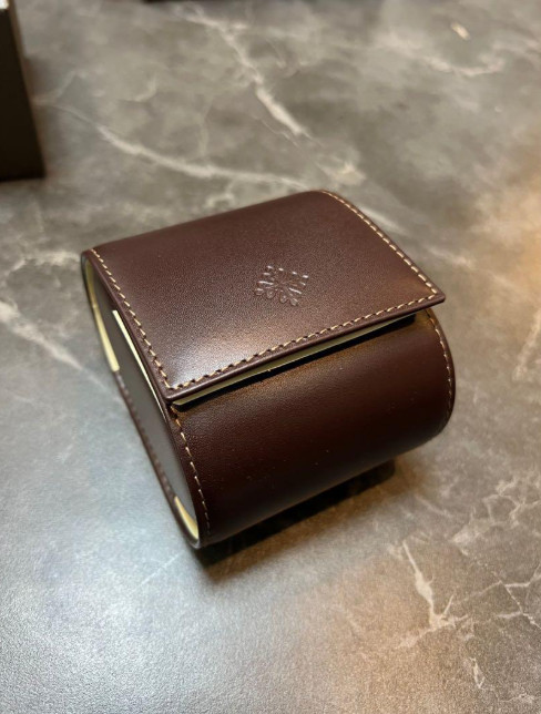 New 2025 Authentic Patek Philippe Dark Brown Travel Case – Watch Carry Box