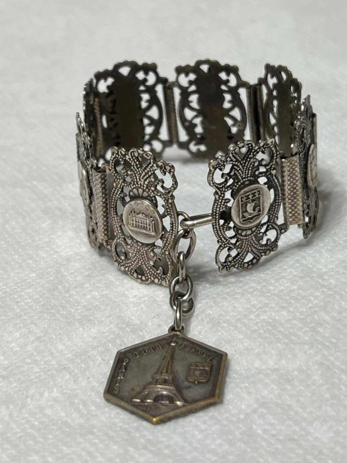 France Travel Filigrane Depose Early 1900 Sounenir Bracelet (B2001)
