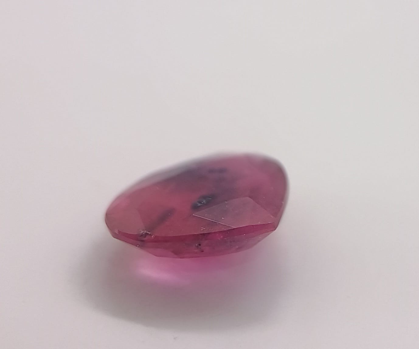 NATURAL AUSTRALIAN Pinkish Red Blue Spots Sapphire 1.49ct Tasmania Heart Ruby