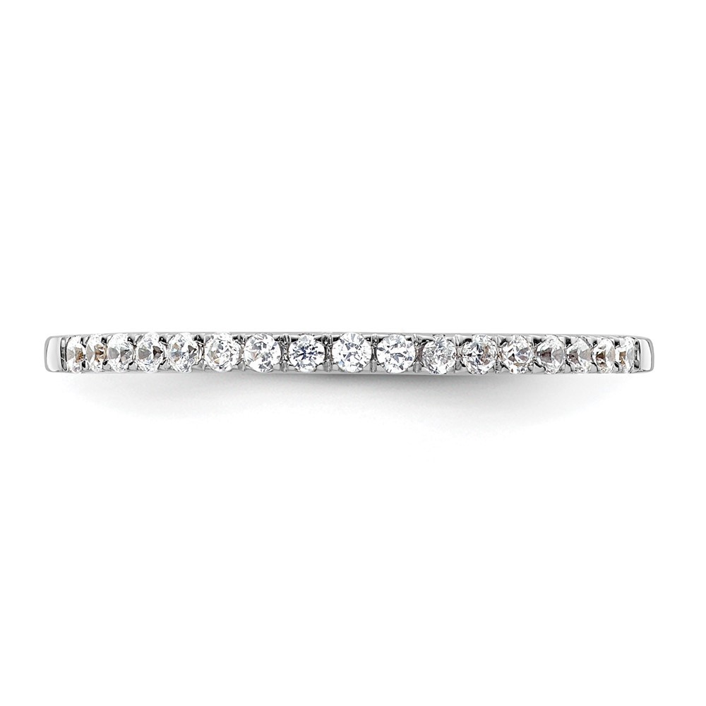 14k White Gold 1/6 carat Lab Grown Diamond Complete Wedding Band Ring Size 6