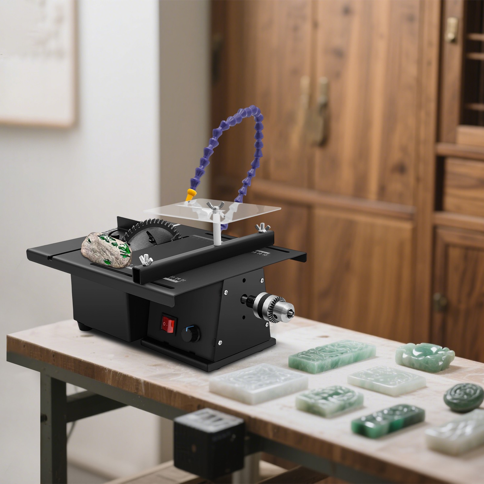 PortableTable Saw,Gem Jewelry Rock Polishing Tool,Jade Cutting Carving Machine