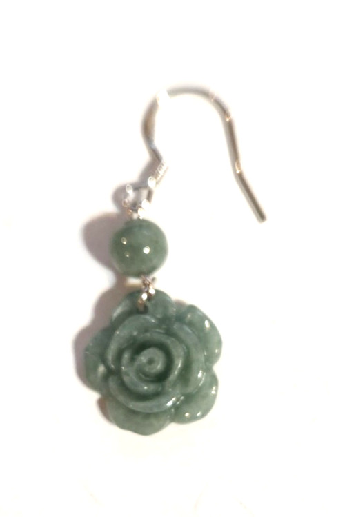 Sterling Silver 925 Jadeite Jade Earrings Free Shipping