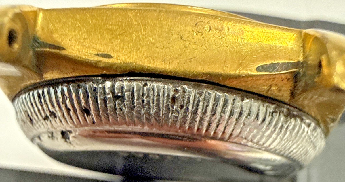 Rolex Vintage 1940s Bubbleback Ovetto 3372 Steel Watch Gold Filled Case e12206