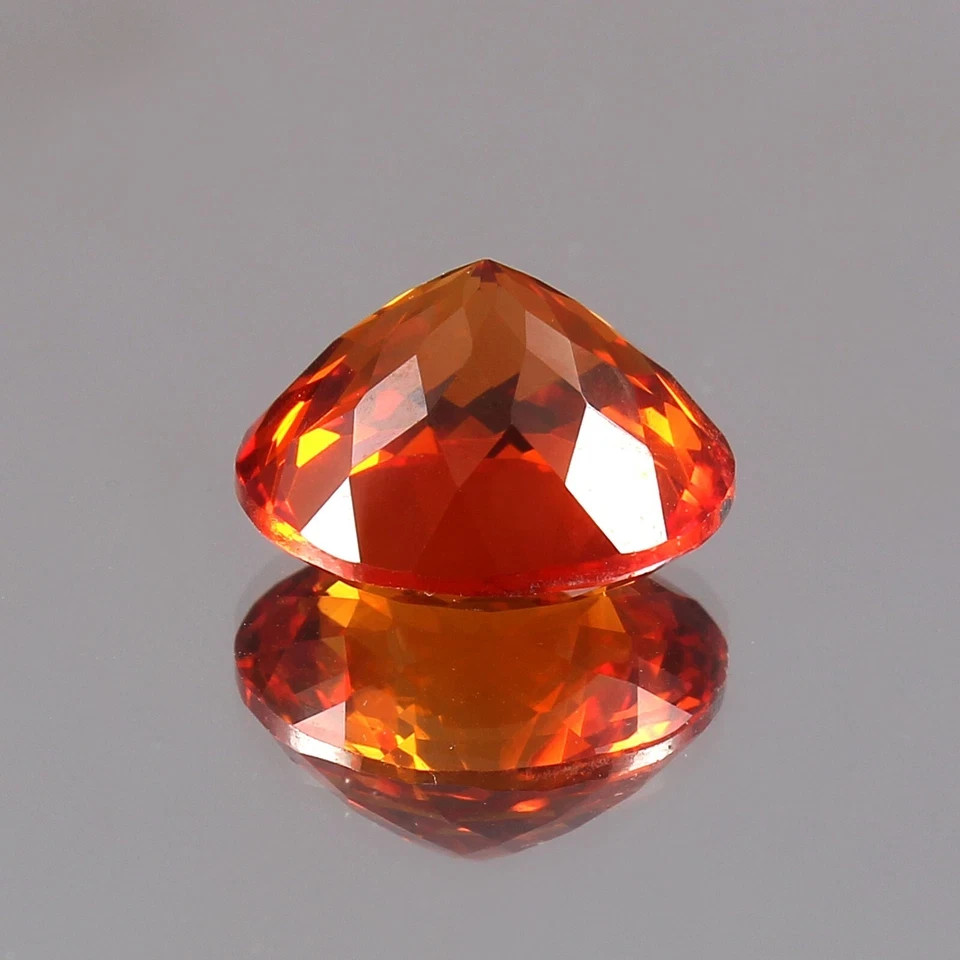 Natural 10 Ct Flawless Orange Sapphire Round Cut Certified Loose Gemstone