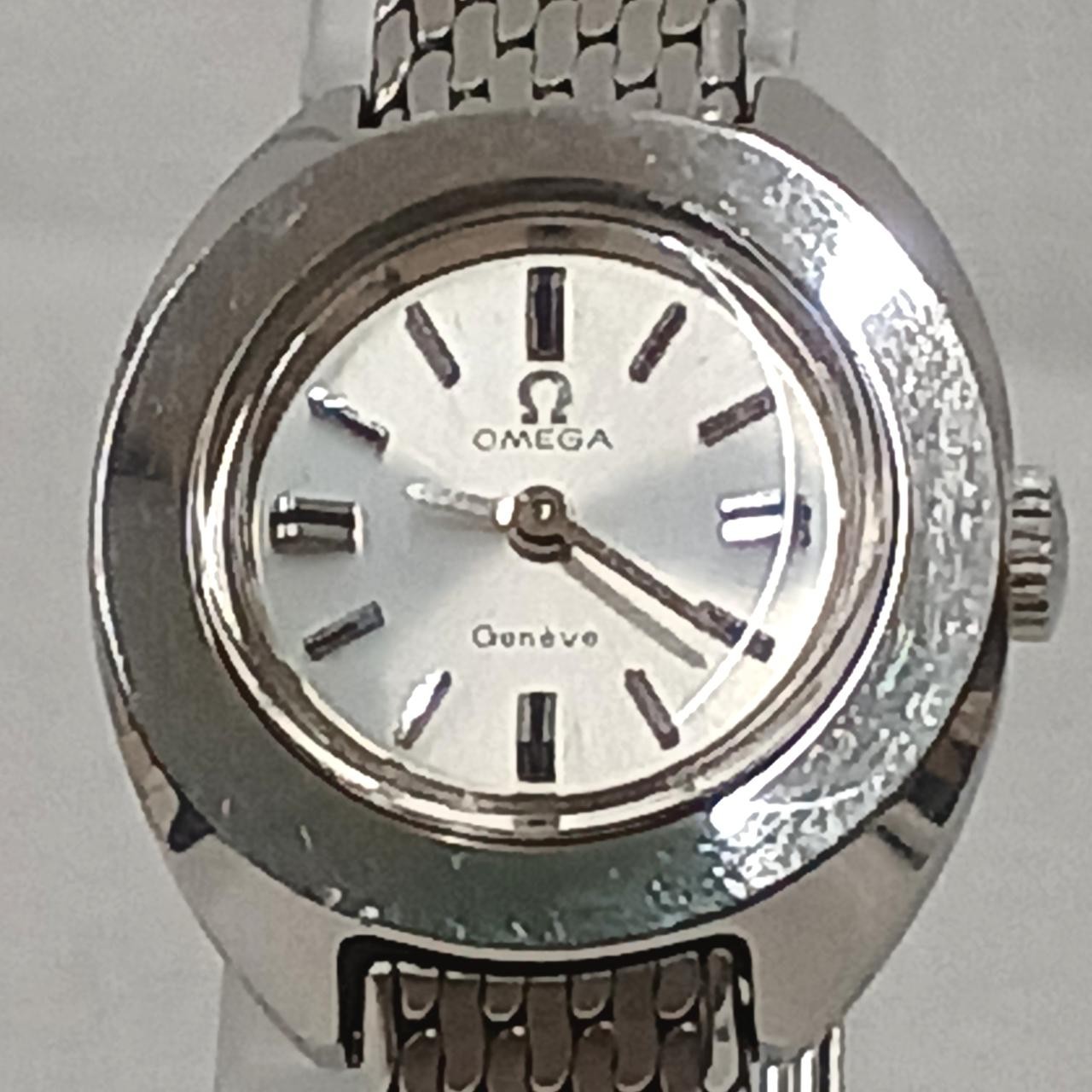 Omega Geneve Manual Wind Ladies Watch Silver Stainless Steel Vintage