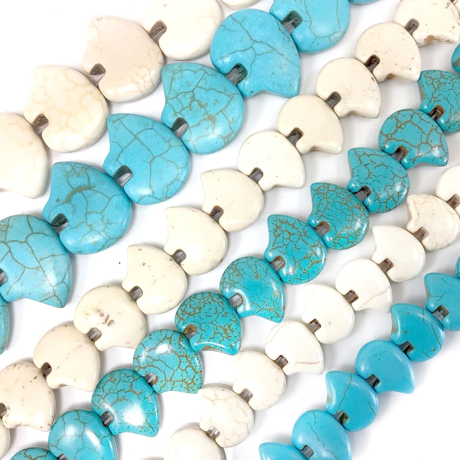 3 Color Howlite Zuni Bear Bead AA Magnesite Turquoise Loose Beads 15″ Strand