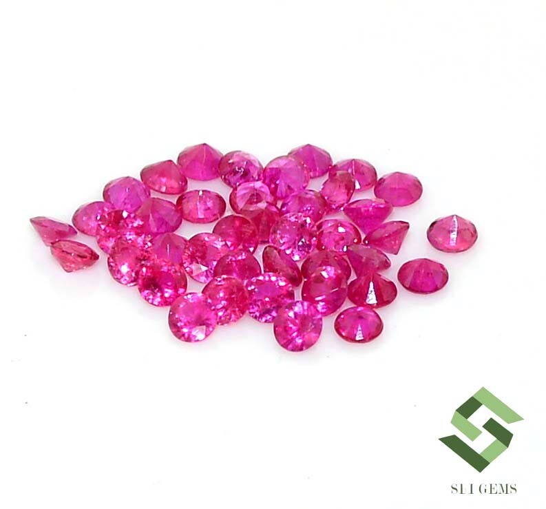 2.50 mm Natural Ruby Round Diamond Cut Lot 40 Pcs 3.06 CTS Loose Gemstones