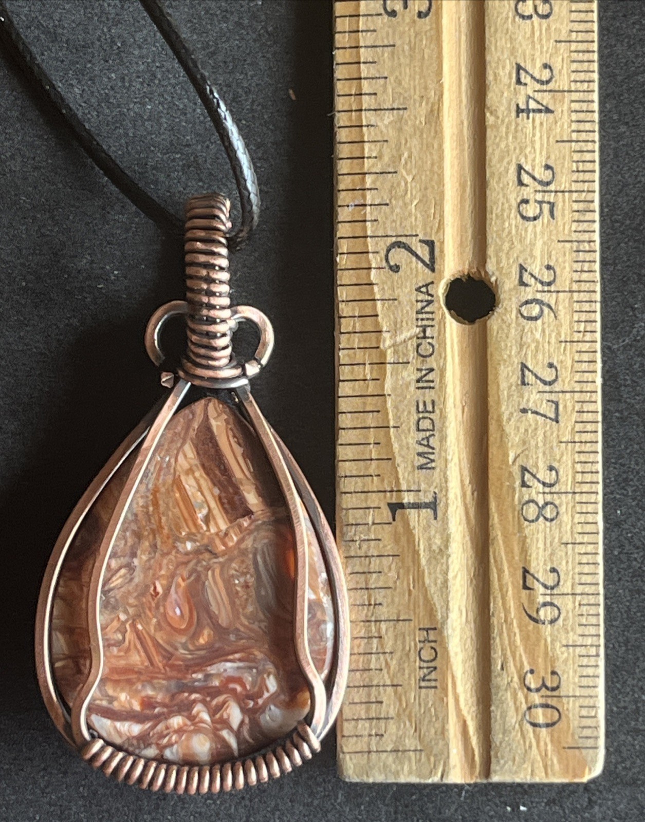Redwood Opal (Opalized Silica) ~ Handmade copper wire wrapped pendant 8b