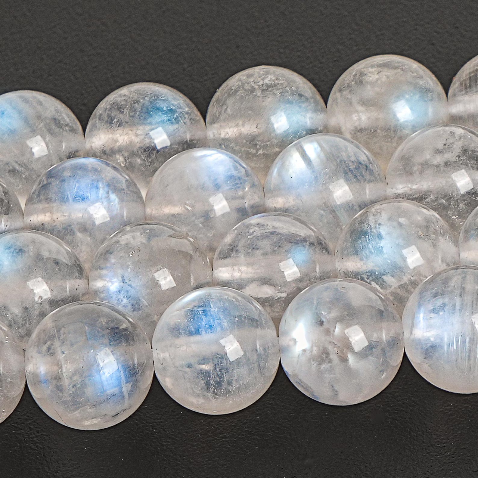 Natural AAA White Rainbow Moonstone Genuine Beads 6MM 8MM 10MM Bulk Lot Options