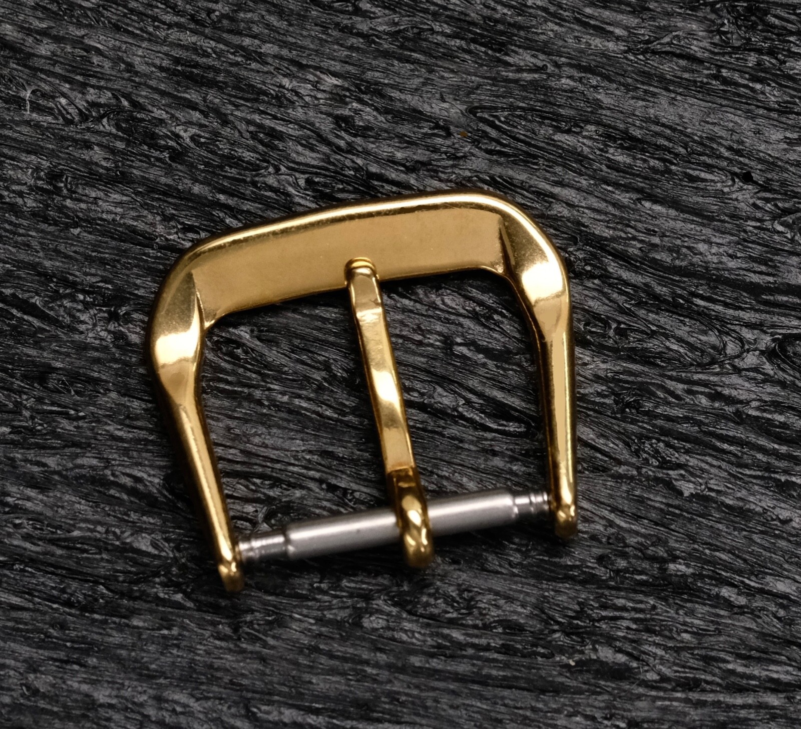 VINTAGE STYLE TOP QUALITY 14MM YELLOW GOLD PLATED STEEL WATCH STRAP BUCKLE, NEW