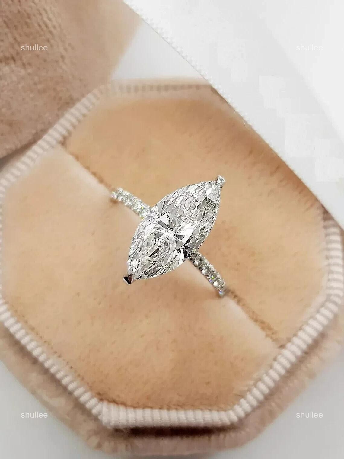 Lab Grown Diamond Anniversary Solitaire with Accents Ring Jewelry 14K White Gold