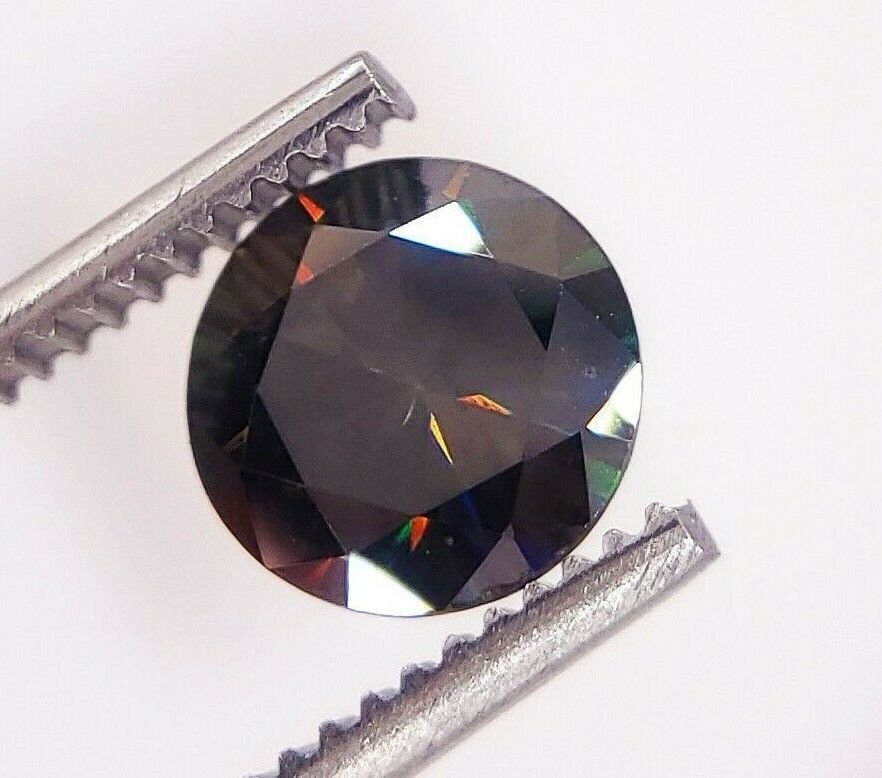 2.00 Carat Large Deep Blue Purple VS1 Round Brilliant Cut Lab Created Diamond