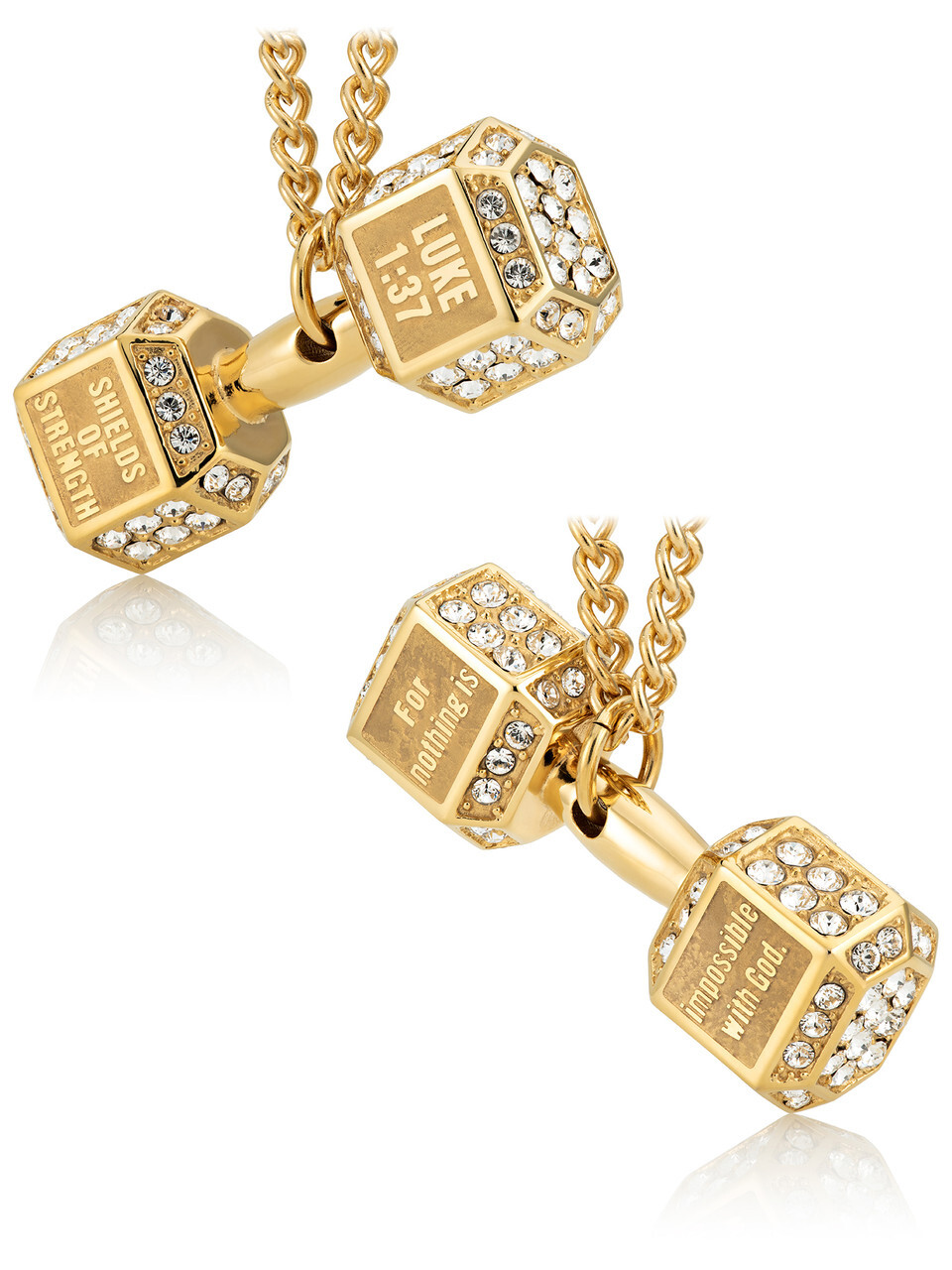 JUMBO Dumbbell accented with Crystals-Luke 1:37