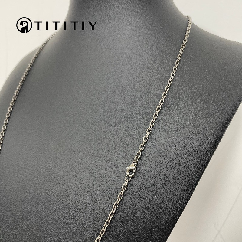 Wide 2.7mm Pure Titanium Necklace Titanium Corner Chain Chain for Men Women Gift