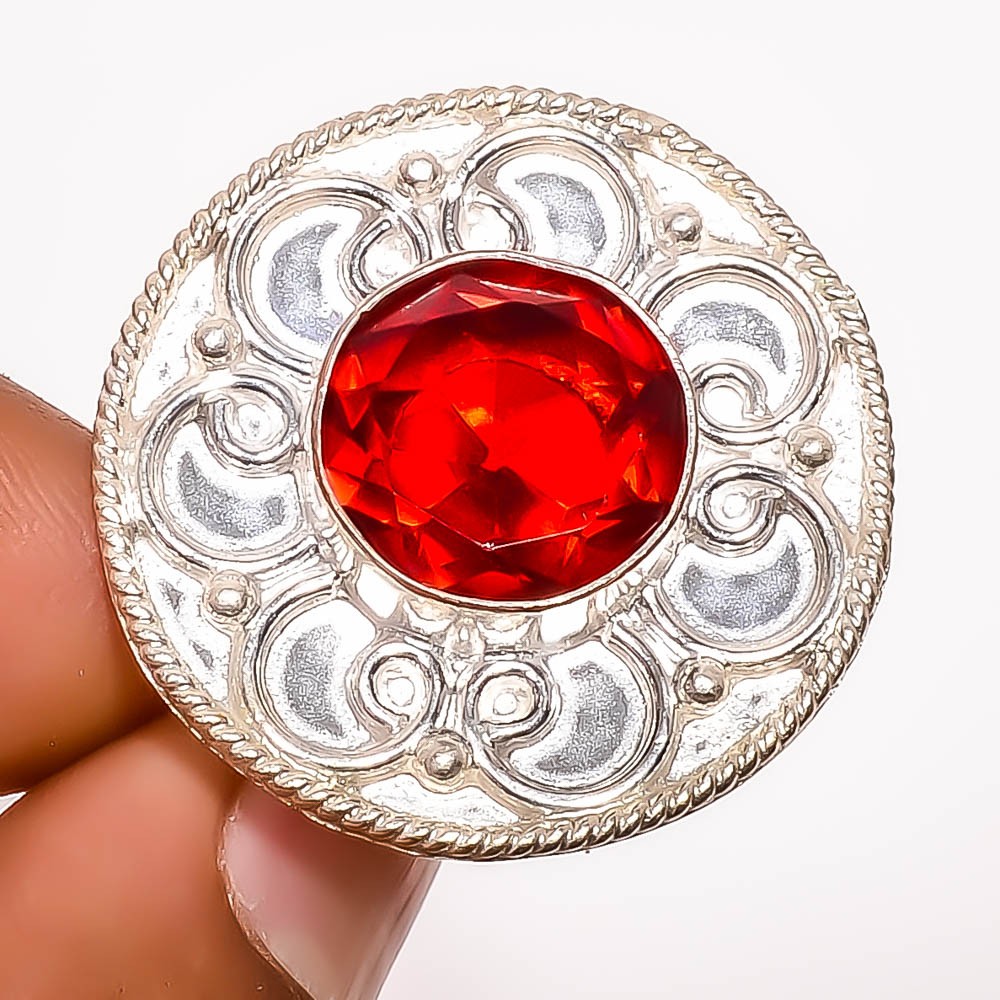Garnet Gemstone 925 Silver Plated Ring s.6 TR7533-132