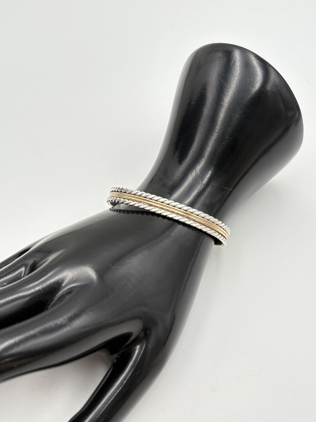 STERLING SILVER 925 1/20 GF TAHE 6.75″ CUFF BRACELET 7.6mm 15.7g