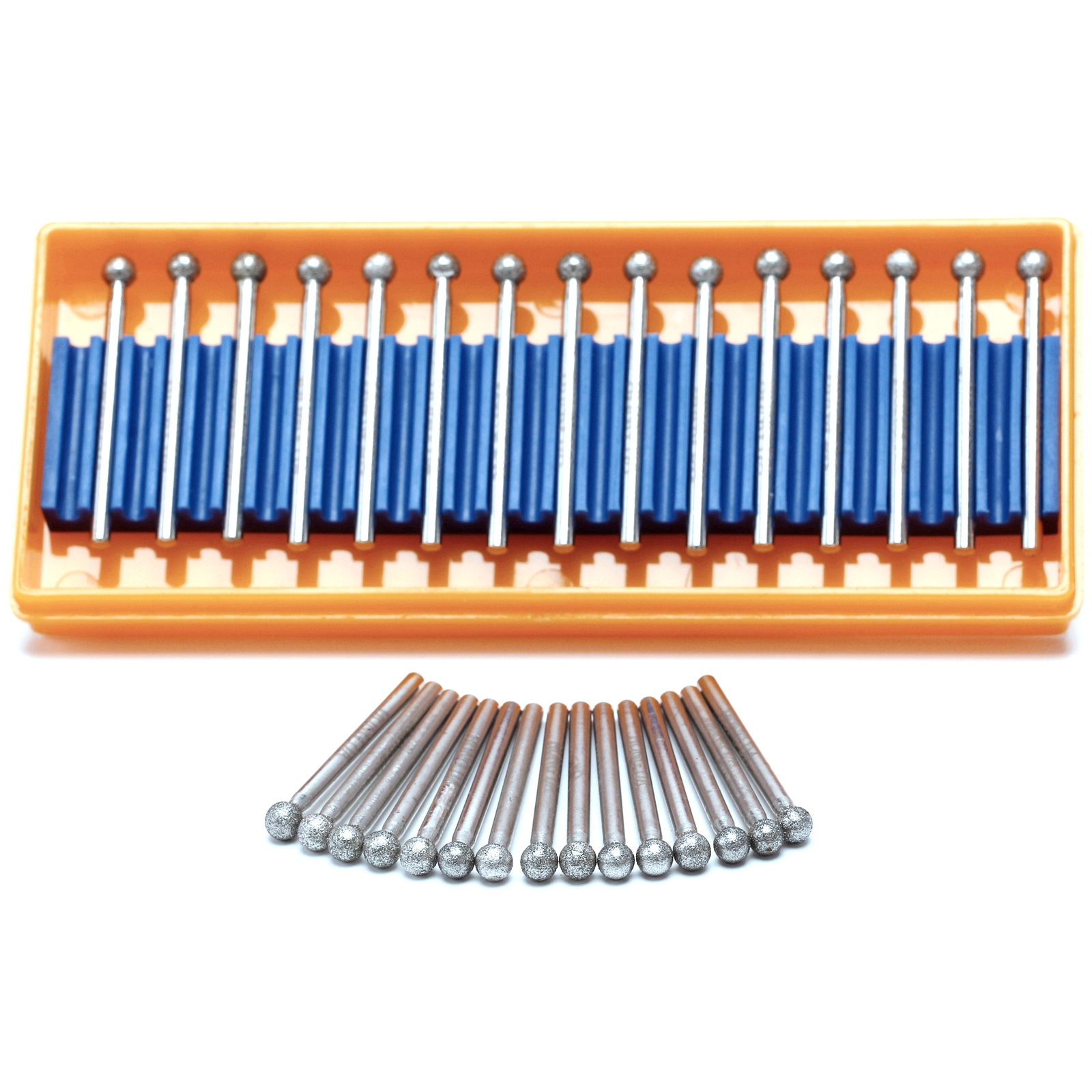 30Pcs Diamond Burr Sets 4-5mm Ball Head with 1/8 Inch Shank Stone Carving Tools