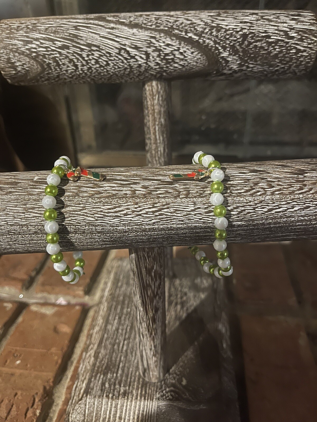 Green And Red Candy-Cane Bracelet
