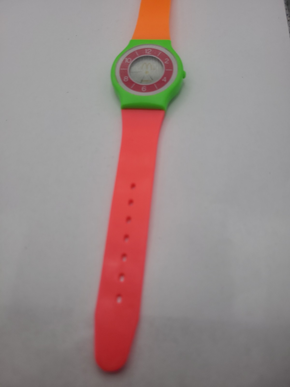 McDonald’s Neon Color DIGITAL HANDS Watch 1989 VINTAGE WORKING NEW BATTERY