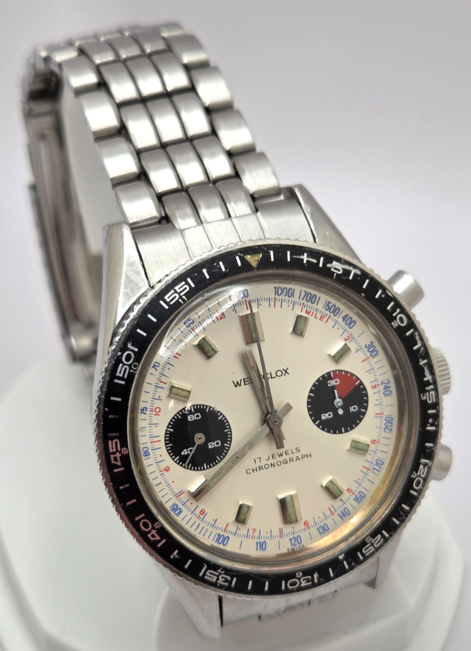 Vintage Westclox Valjoux 7733 Chronograph Ref. 634111 Stainless 38mm case works