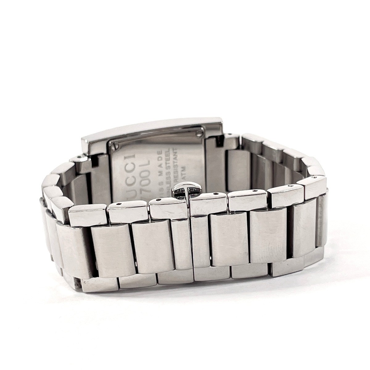 GUCCI GUCCI Watch 7700L Stainless Steel Silver Quartz Square Face with Box