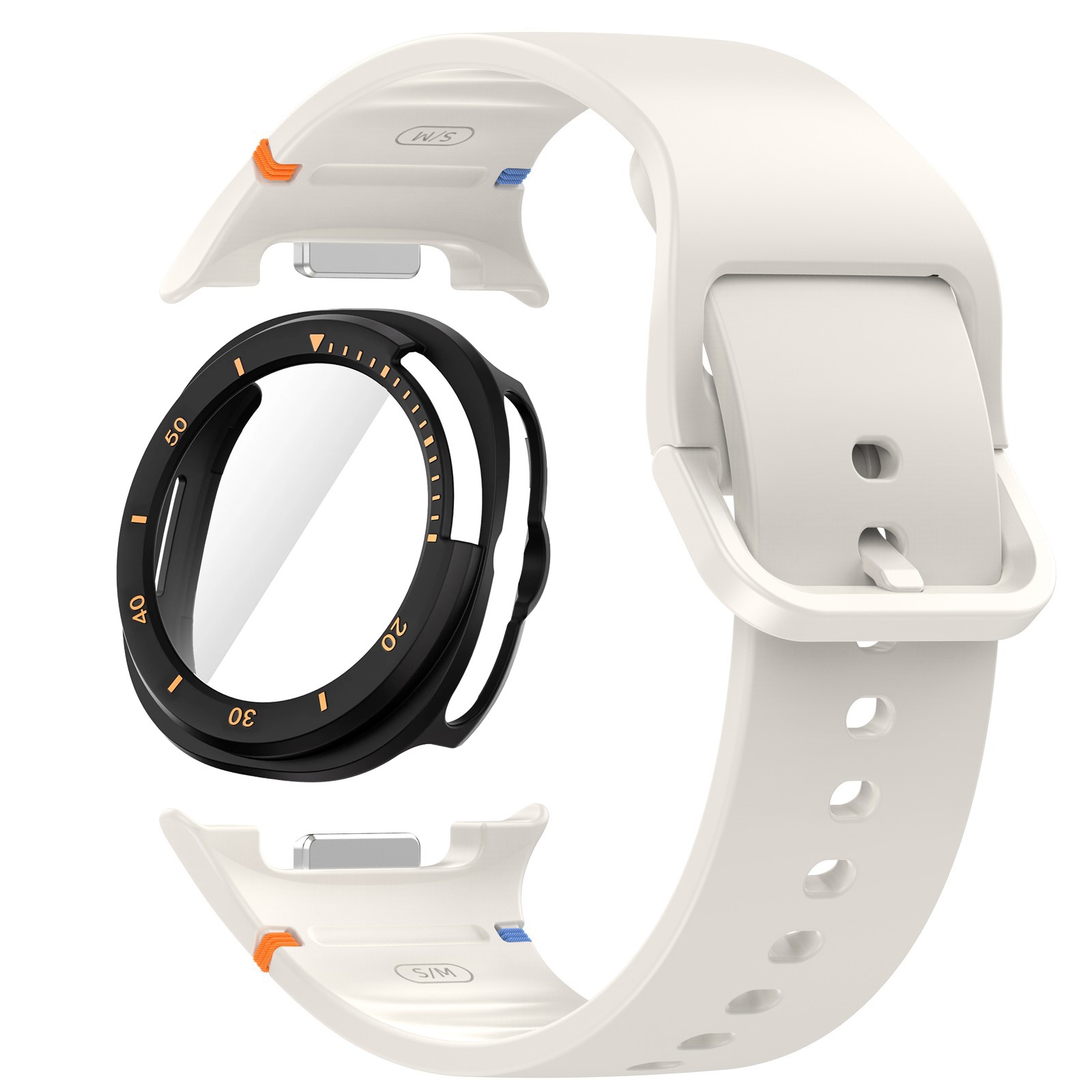 No Gap Silicone Band +Full Screen Cover for Samsung Galaxy Watch 8 Classic 46mm