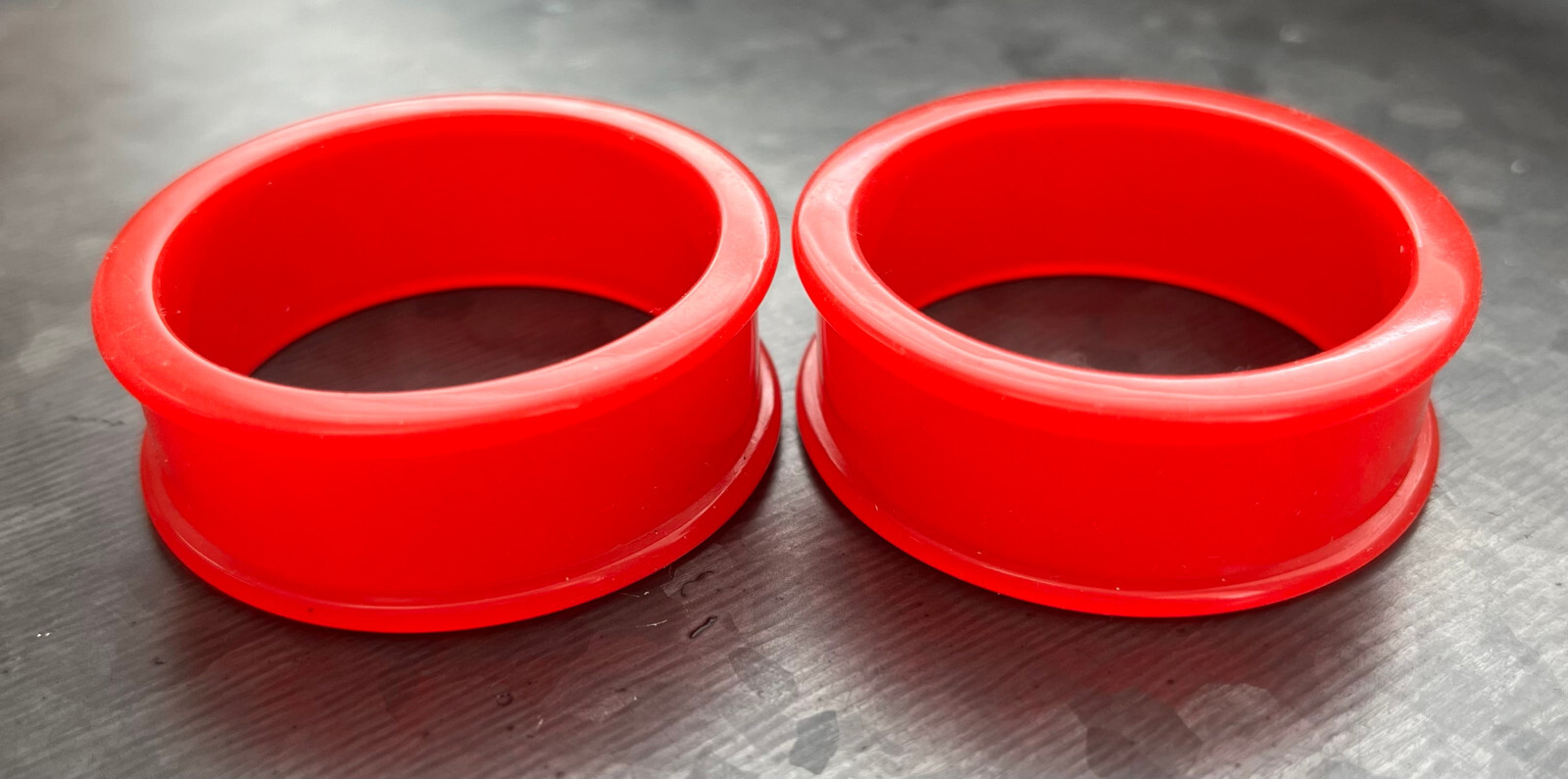 PAIR Red Silicone Tunnels Double Flare Plugs Earlets Gauges up to 2 inch!