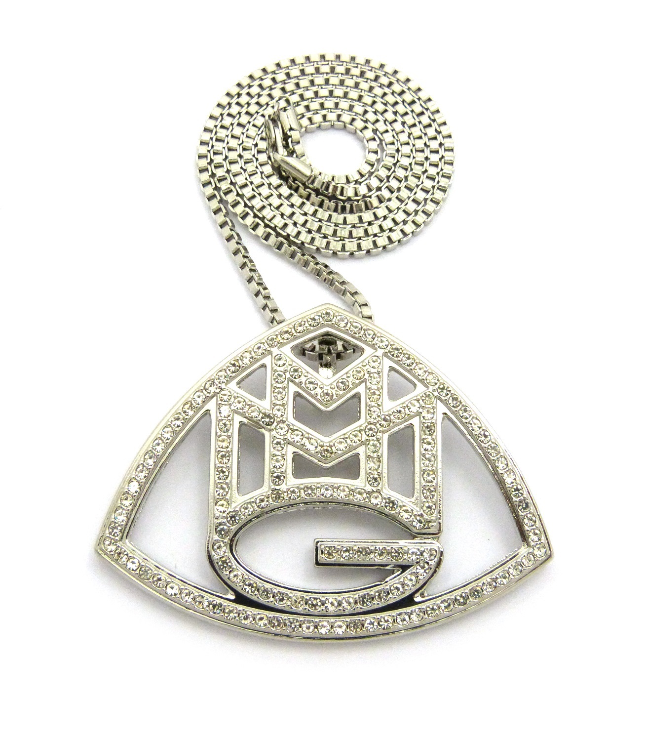 NEW ‘MMG’ PENDANT & 3mm/30″ BOX CHAIN HIP HOP NECKLACE – RC2244