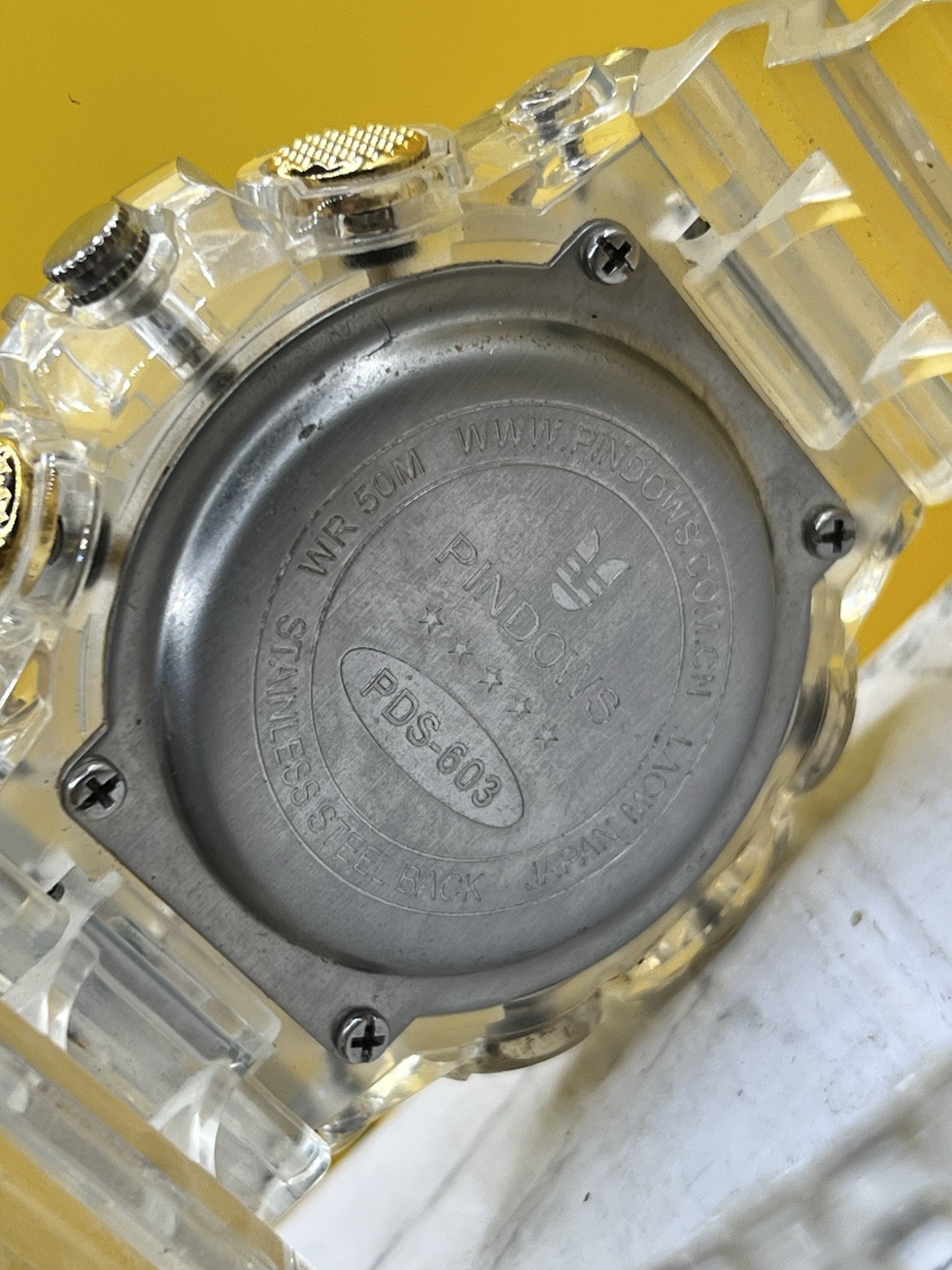 PINDOWS Analog Digital Wristwatch 50m Waterproof Date Multifunction Japan F/S