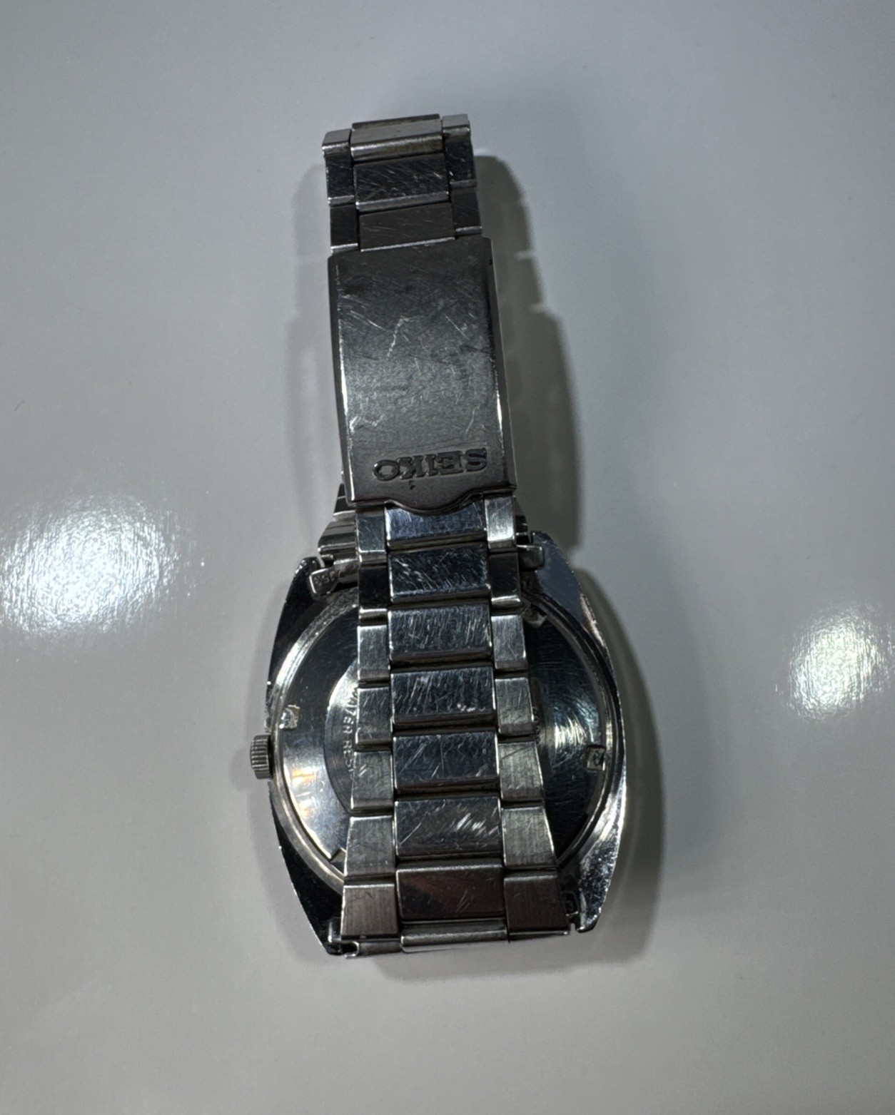 Vintage Seiko 5 Automatic Men’s Watch Day/Date Japan 6309-8089 Glass Scratch