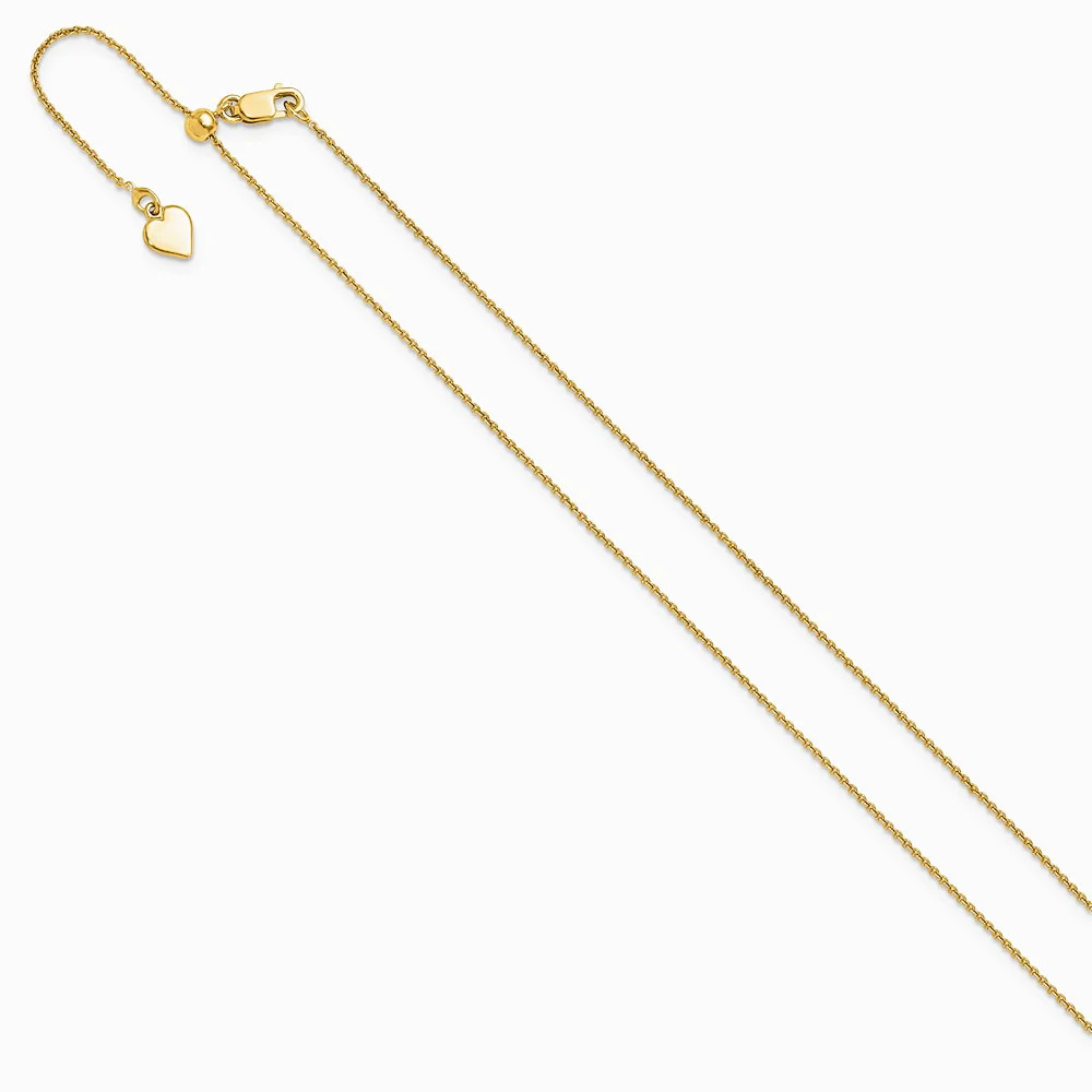 Sterling Silver Gold-Plated Adjustable .95mm Rolo Chain Necklace 22″-30″